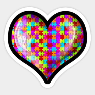 Jigsaw Puzzle Heart Autism Awareness Sticker